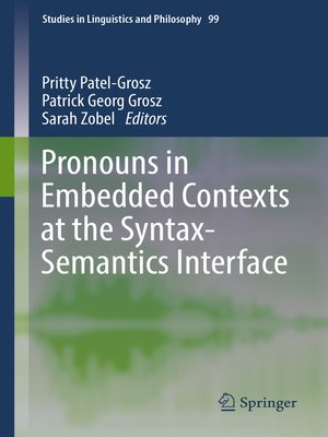 cover image of Pronouns in Embedded Contexts at the Syntax-Semantics Interface